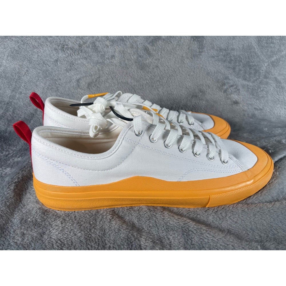 Chick-fil-A Honey Mustard Canvas Sneakers Mens 10 White Yellow Low Top Shoes